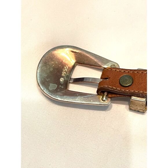 Silver Creek Western Conch Fetish Brown Leather Belt 53004 Genuine Leather USA. main image 15